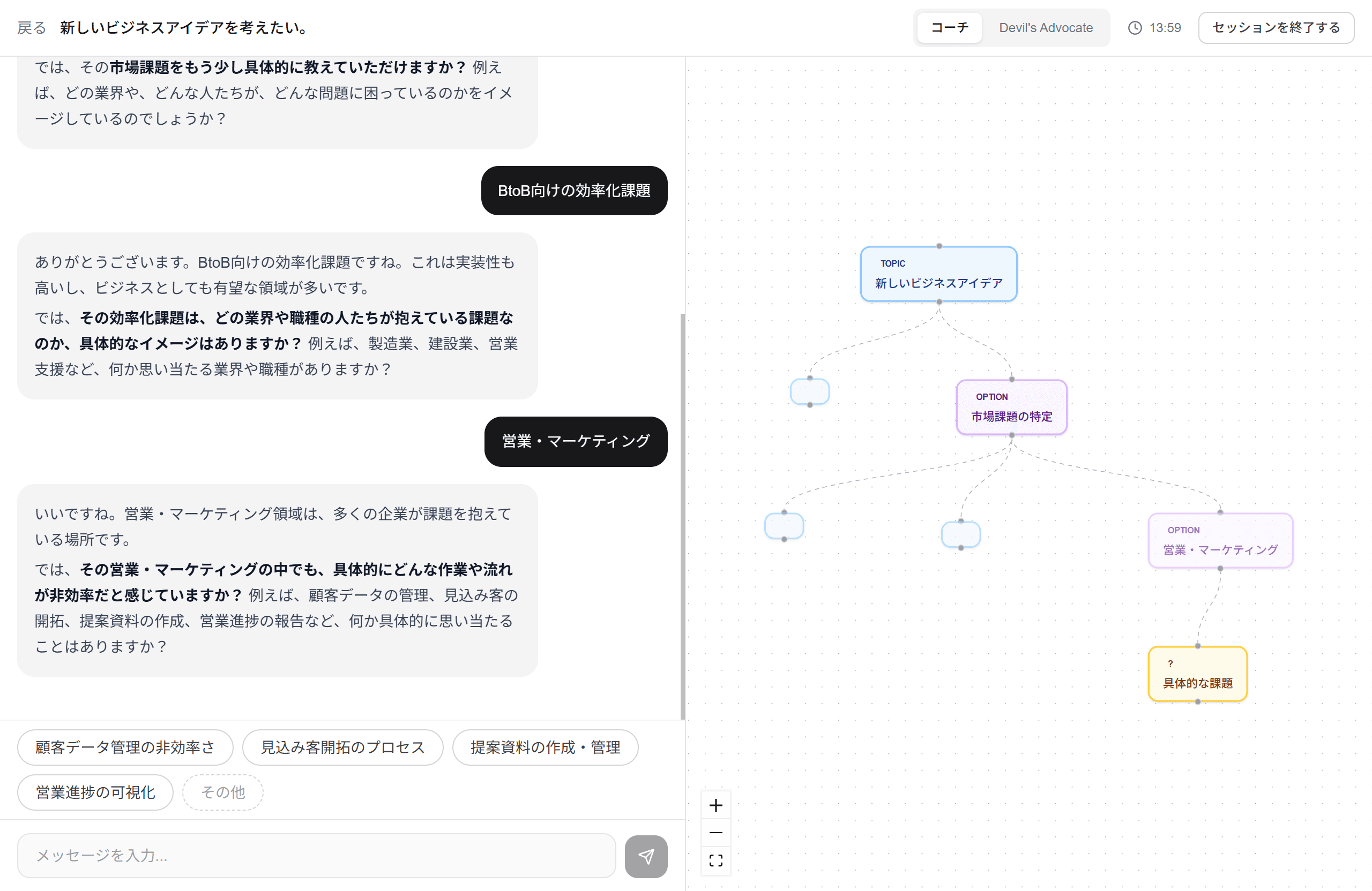 AIとの壁打ち × 論点マップ